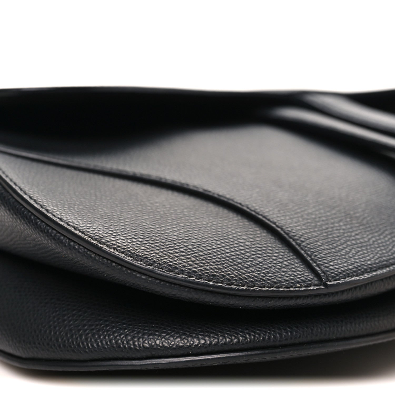 Christian Dior Grained Calfskin Saddle Bag Black 8 of 9