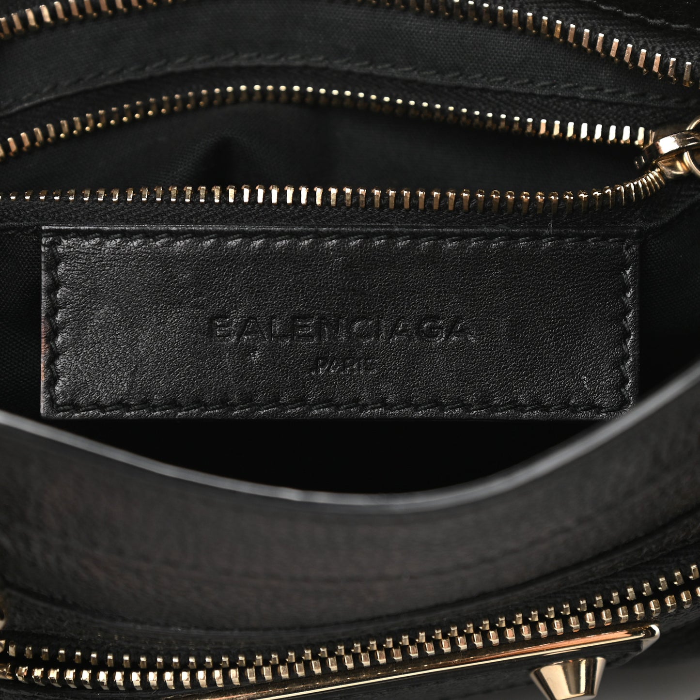 Chevre Gold Metallic Edge Hardware Mini City Black