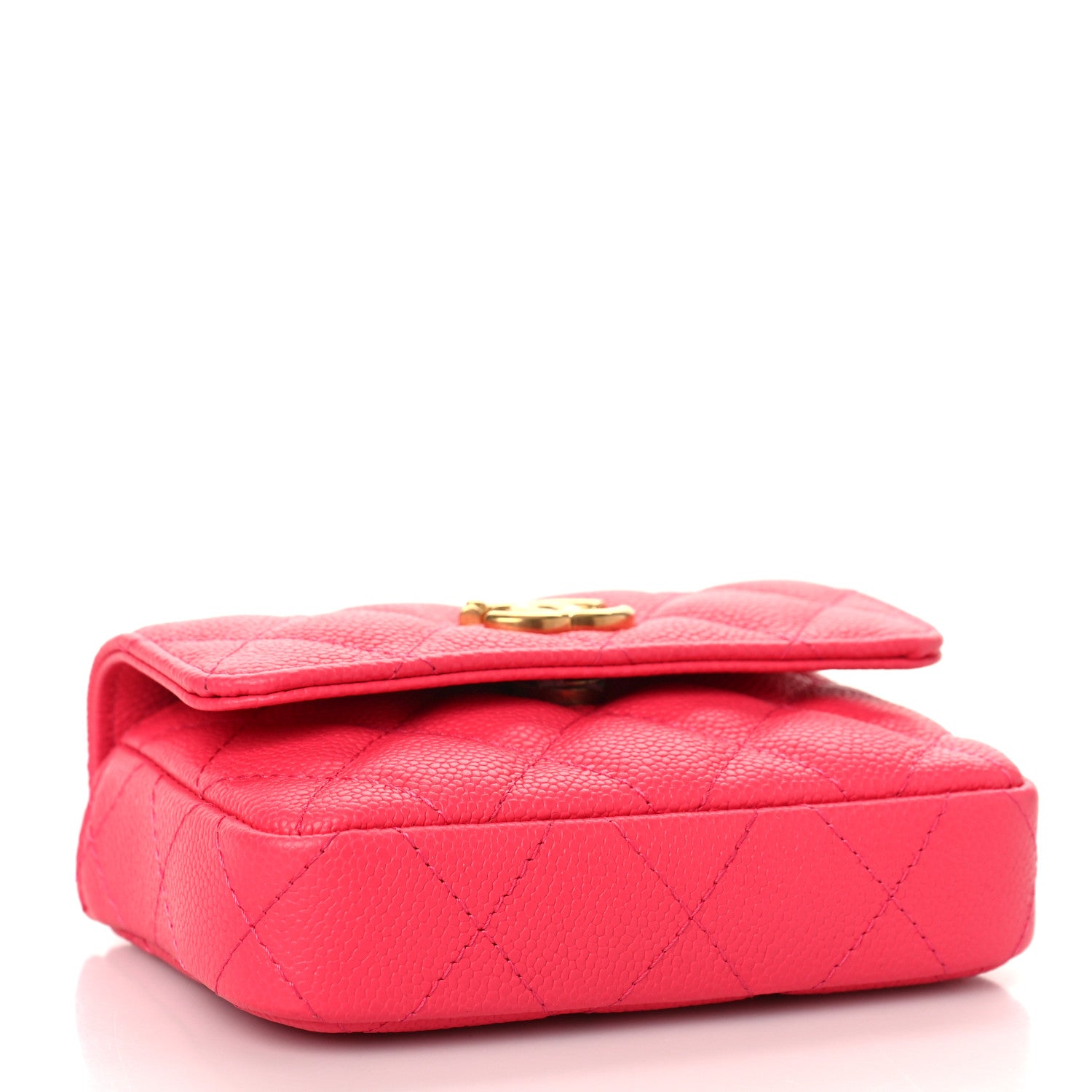 Chanel Caviar Quilted Sweetheart Clutch With Chain Dark Pink 4 of 9