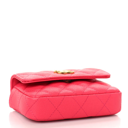 Chanel Caviar Quilted Sweetheart Clutch With Chain Dark Pink 4 of 9