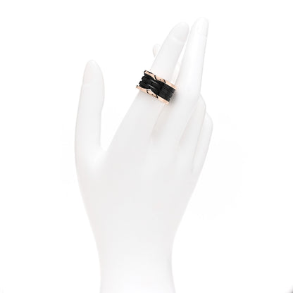 Bulgari 18K Rose Gold Black Ceramic B.Zero1 Four-Band Ring 53 6.25 2 of 5