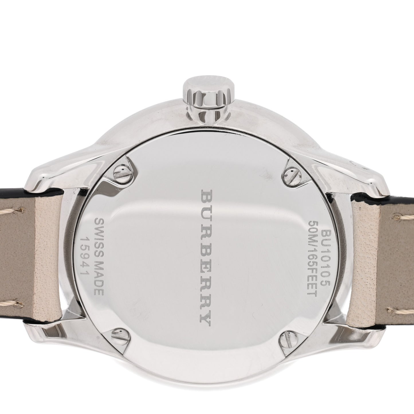 Stainless Steel Calfskin Diamond 32mm Classic Round Quartz Watch Taupe BU10105