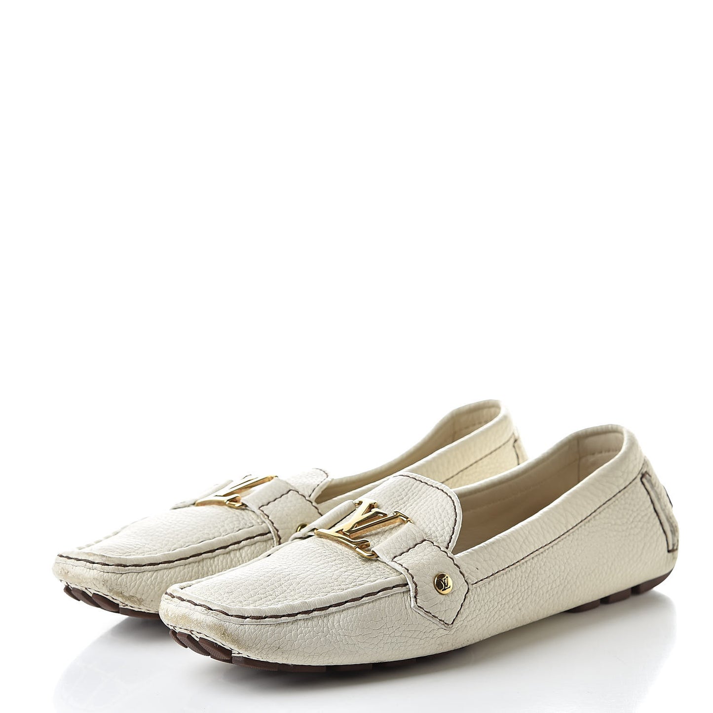 Calfskin Monte Carlo Moccasin Loafers 41 Ivory