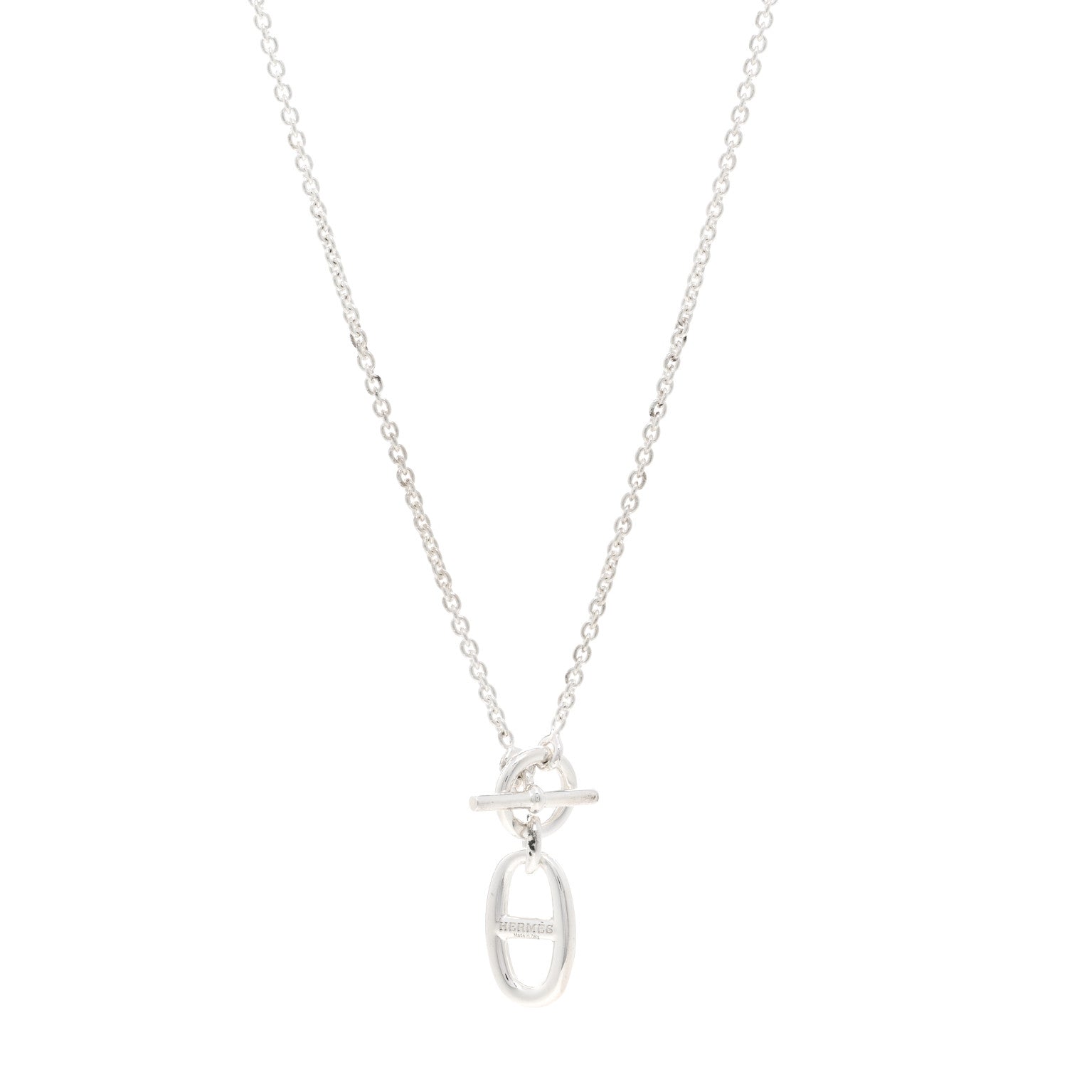 Hermes Sterling Silver Amulette Chaine d'Ancre Necklace 1 of 5