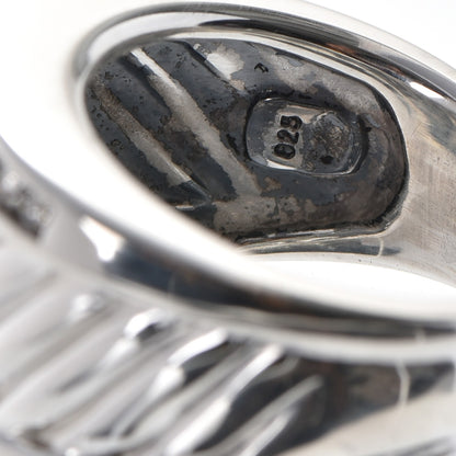 David Yurman Sterling Silver Pave Diamond Cable Cigar Band Ring 55 7 4 of 6