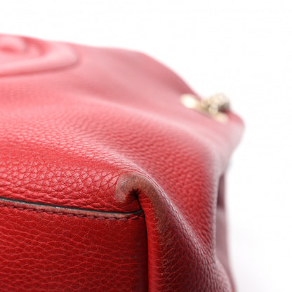 Gucci Pebbled Calfskin Medium Soho Chain Shoulder Bag Tabasco Red 9 of 25