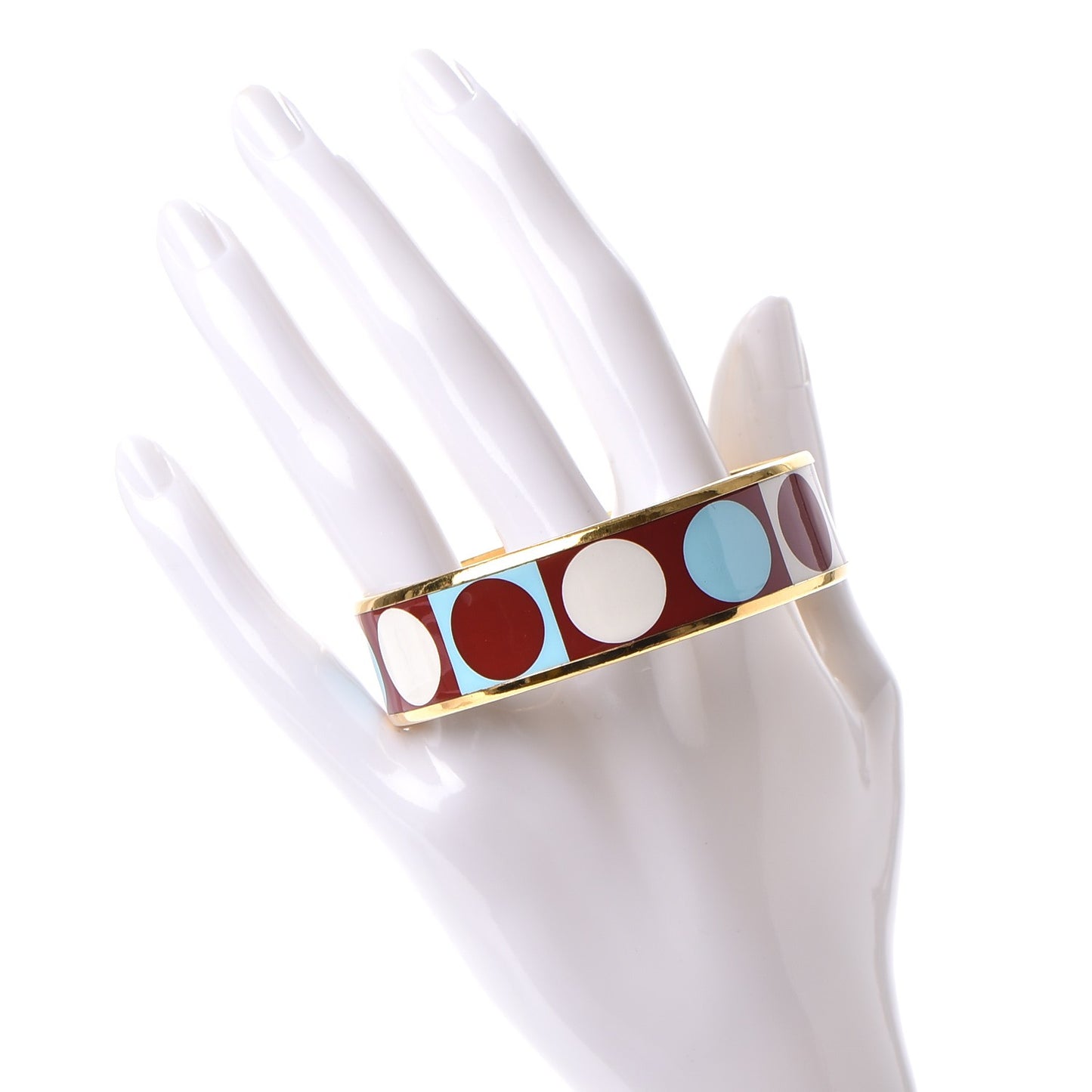 Enamel Printed Deco Dot Wide Bracelet 62