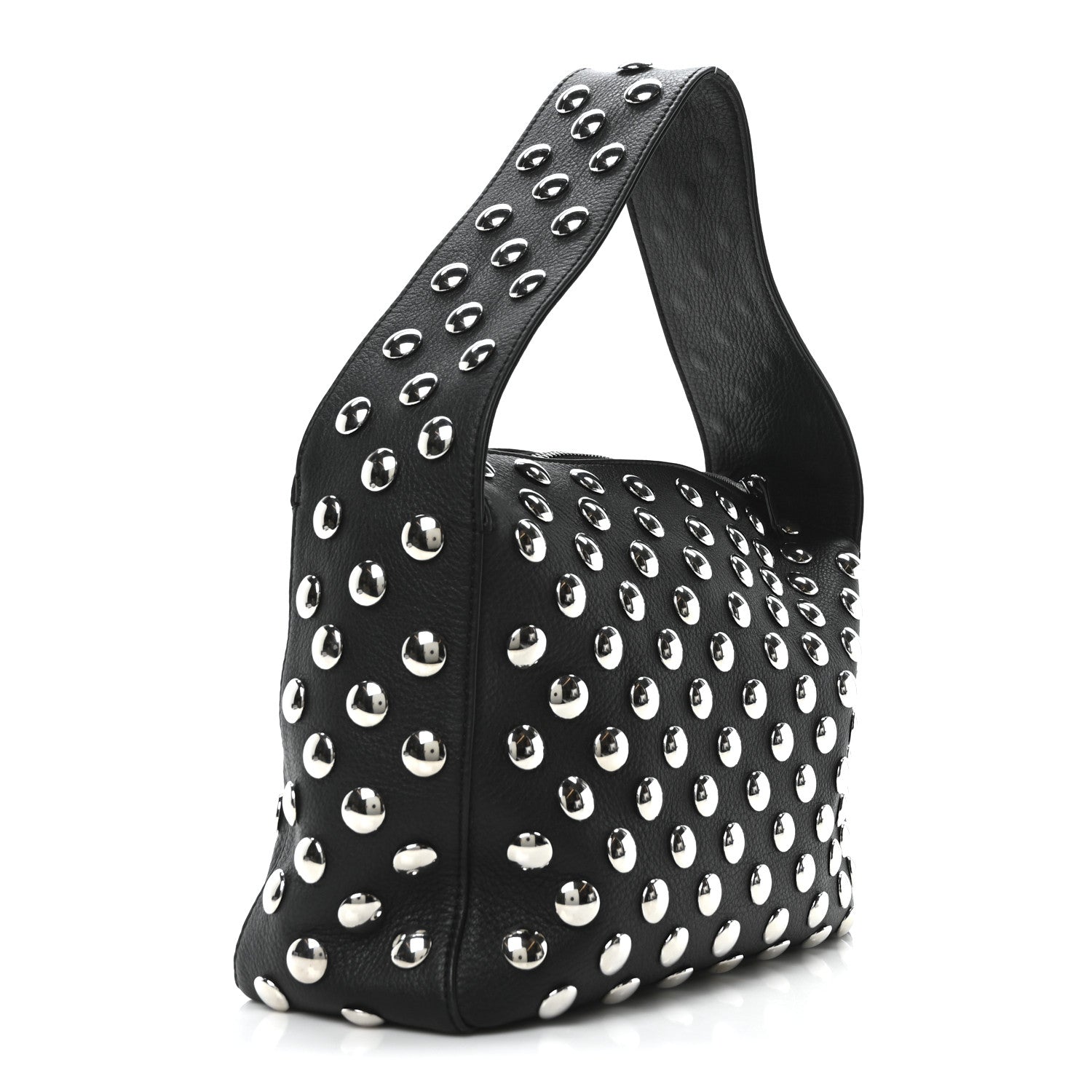 Khaite Pebbled Sport Calfskin Studded Elena Black 3 of 9