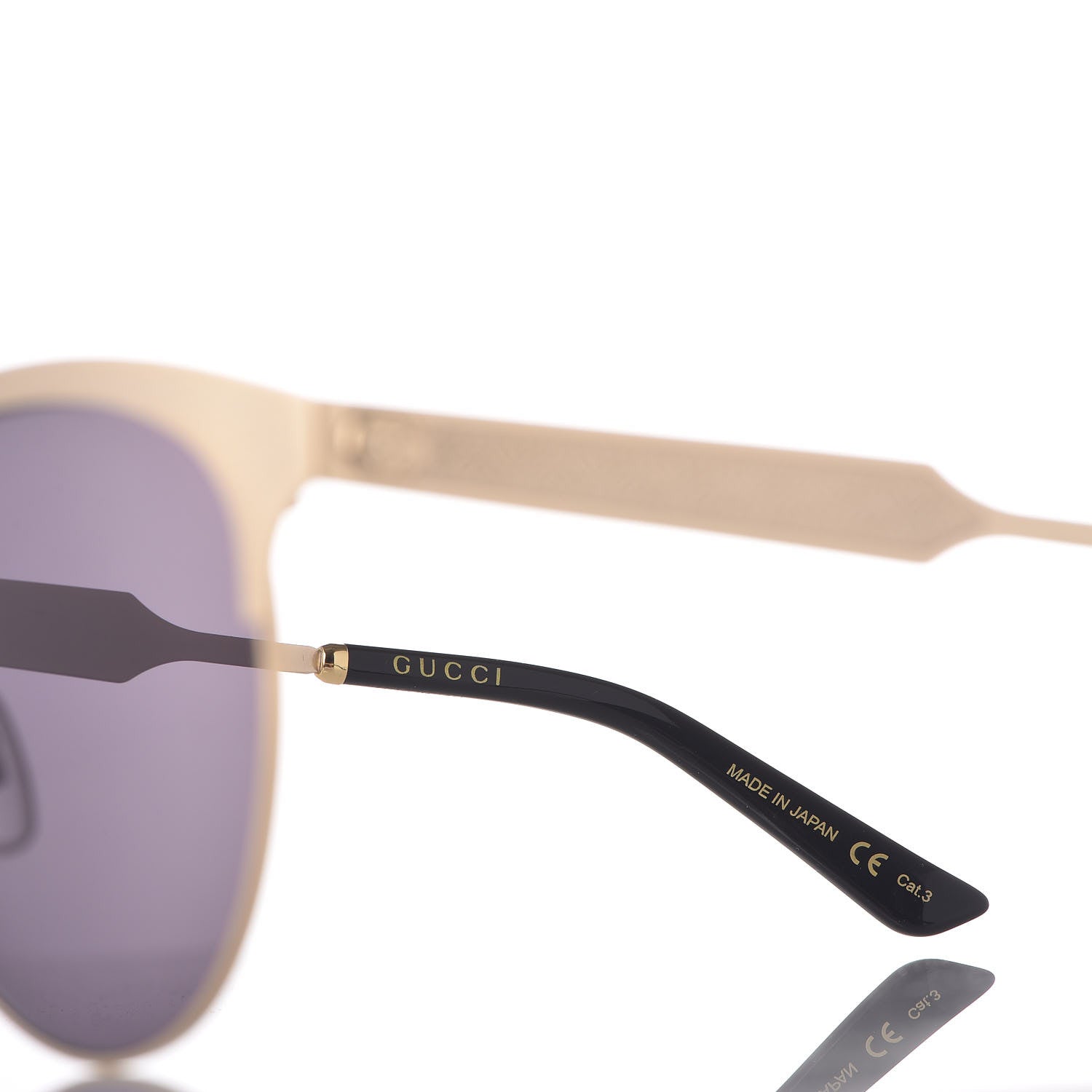 Gucci Round Metal GG0074S Sunglasses Gold 6 of 7