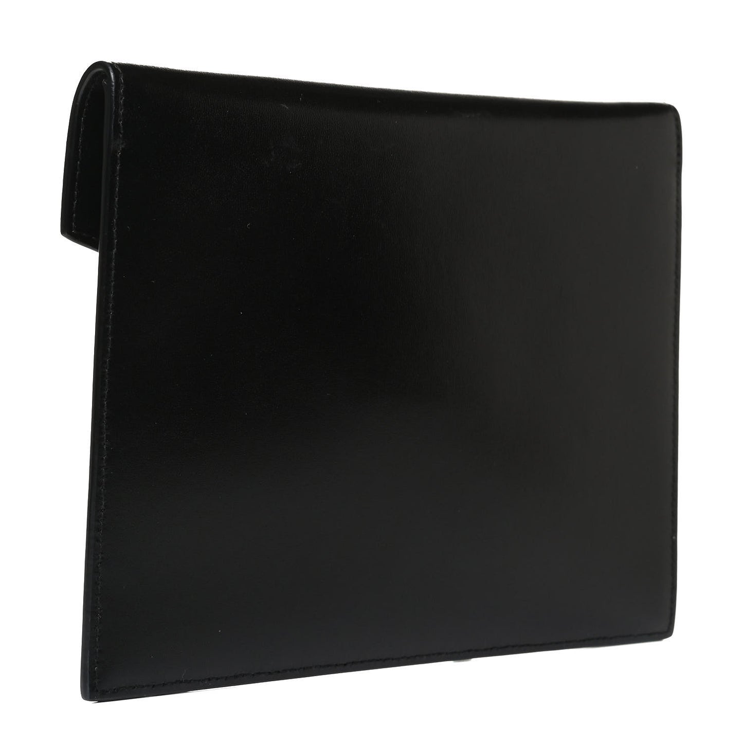 Smooth Shiny Calfskin Monogram Uptown Baby Pouch Black