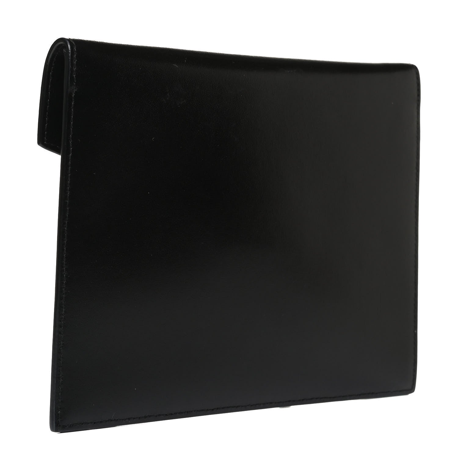 Saint Laurent Smooth Shiny Calfskin Monogram Uptown Baby Pouch Black 2 of 10