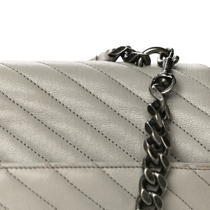 Saint Laurent Sheepskin Matelasse Large Monogram College Satchel Light Grey 22 of 31