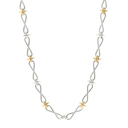 Tiffany Sterling Silver 18K Yellow Gold Paloma Picasso Twist Chain Necklace 1 of 6