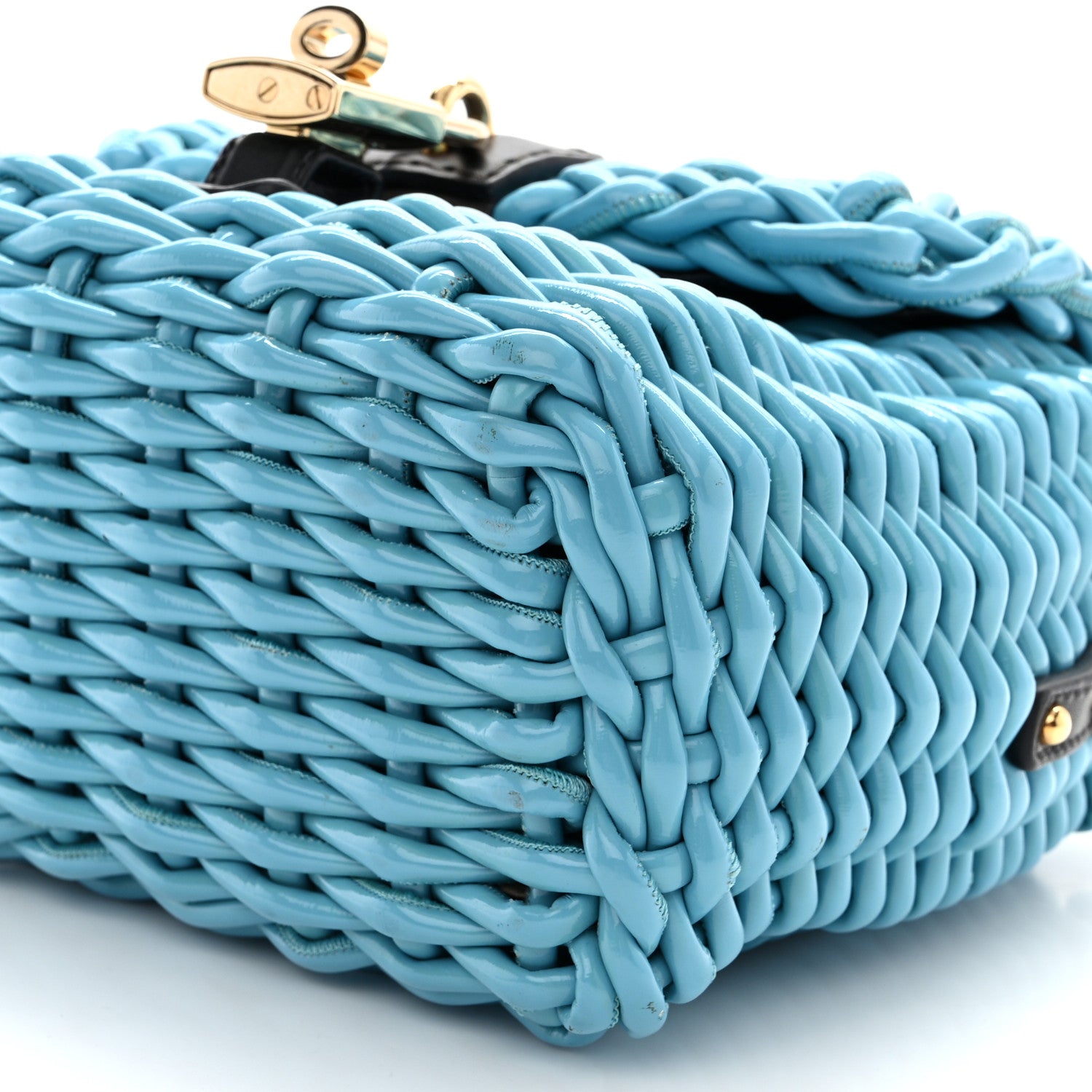 Dolce & Gabbana Woven Calfskin Padlock Shoulder Bag 9 of 12
