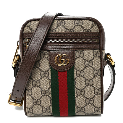 Gucci GG Supreme Monogram Web Mini Ophidia Messenger Brown 1 of 11
