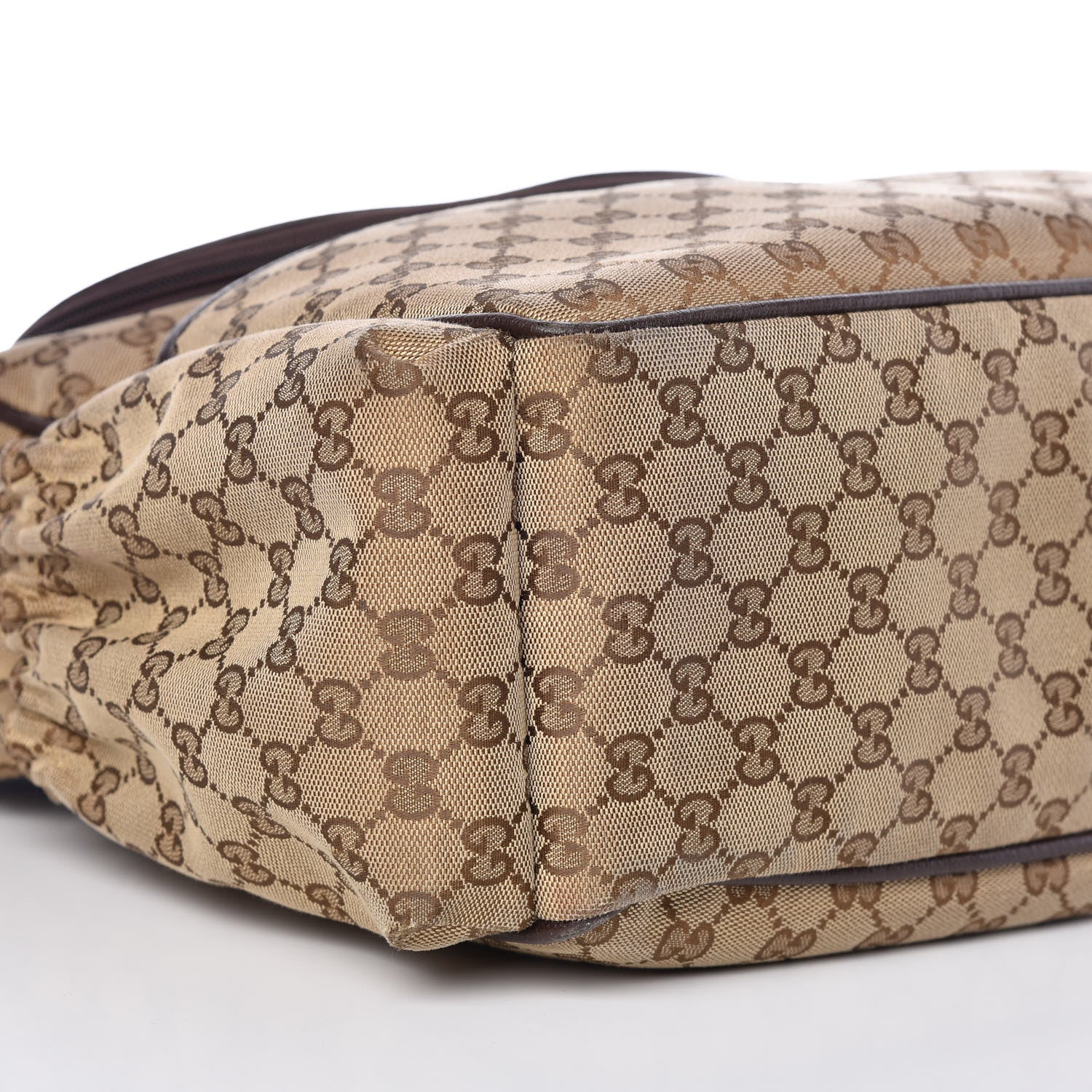 Gucci Monogram Natural Pigskin Large Diaper Bag Beige Ebony Cocoa Dark Chocolate 5 of 10