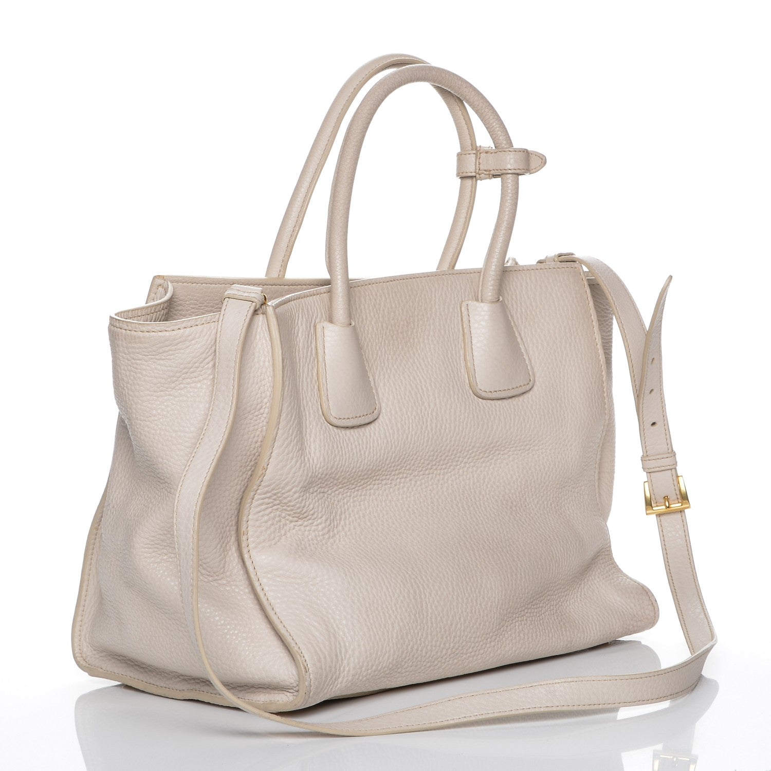 Prada Vitello Daino Shopping Tote Talco 3 of 9