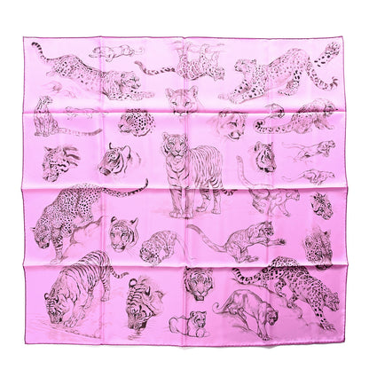Hermes Silk Dans L' Atelier De Robert Scarf 90 Cyclamen Gris Sepia 1 of 5