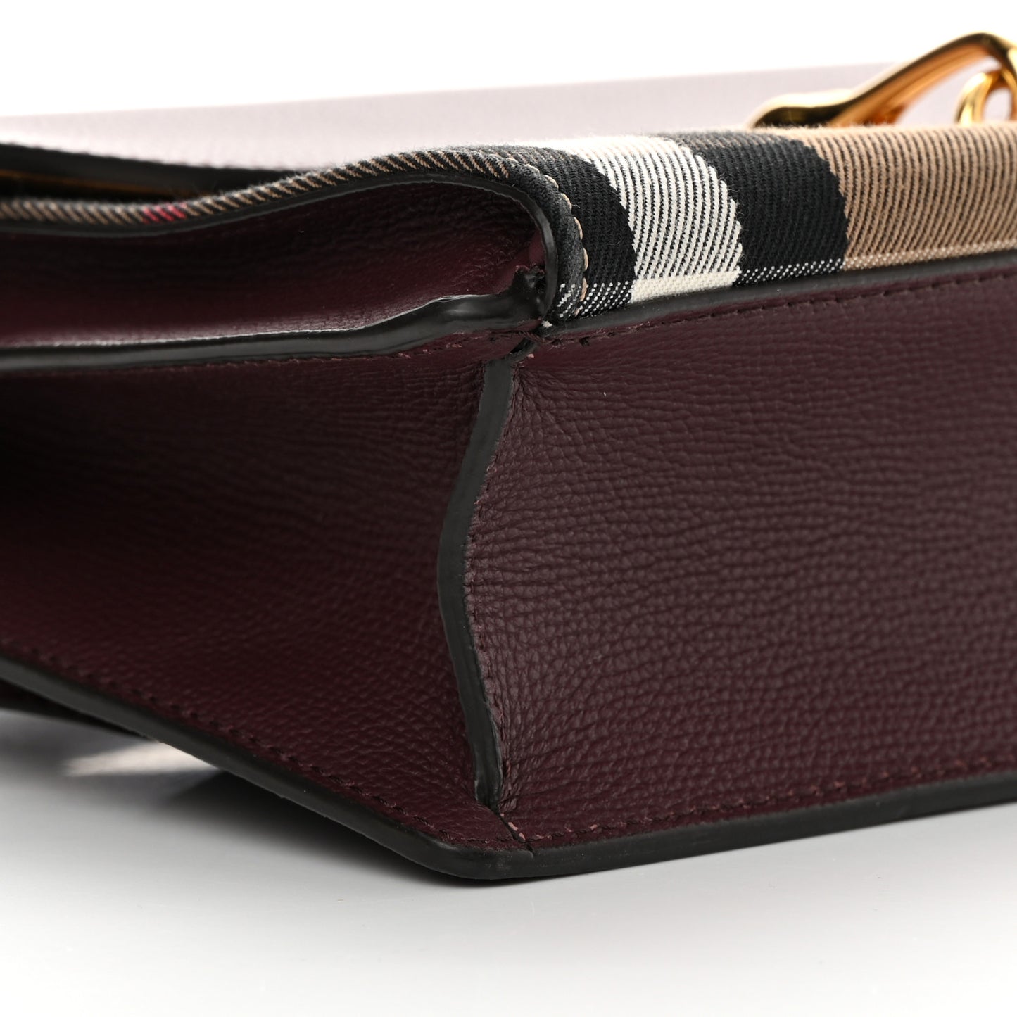 Derby Calfskin House Check Small Macken Crossbody Bag Mahogany Red