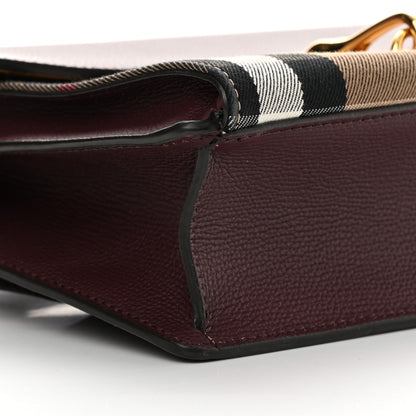 Burberry Derby Calfskin House Check Small Macken Crossbody Bag Mahogany Red 10 of 12