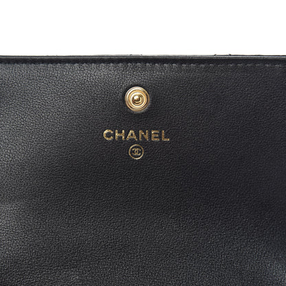 Chanel Calfskin Quilted About Pearls Card Holder Flap With Chain Black 6 of 10