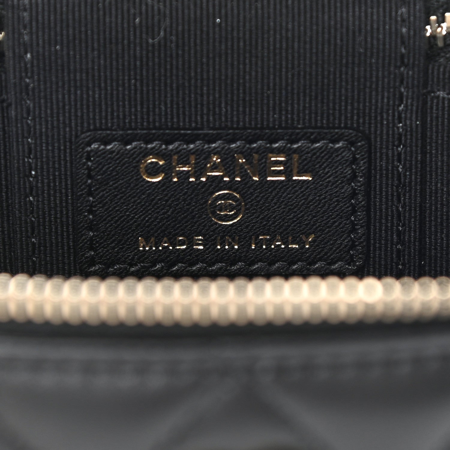 Chanel Lambskin Quilted Mini Vanity Case With Pearl Chain Black 5 of 11