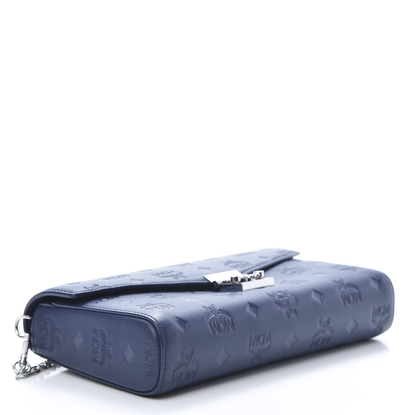 Calfskin Ottomar Monogram Medium Millie Crossbody Bag Navy Blue