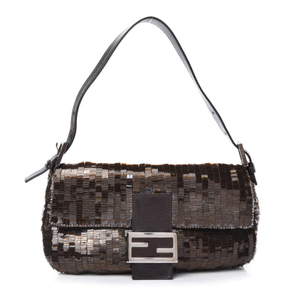 Fendi Sequin Paillettes Baguette Brown 1 of 8