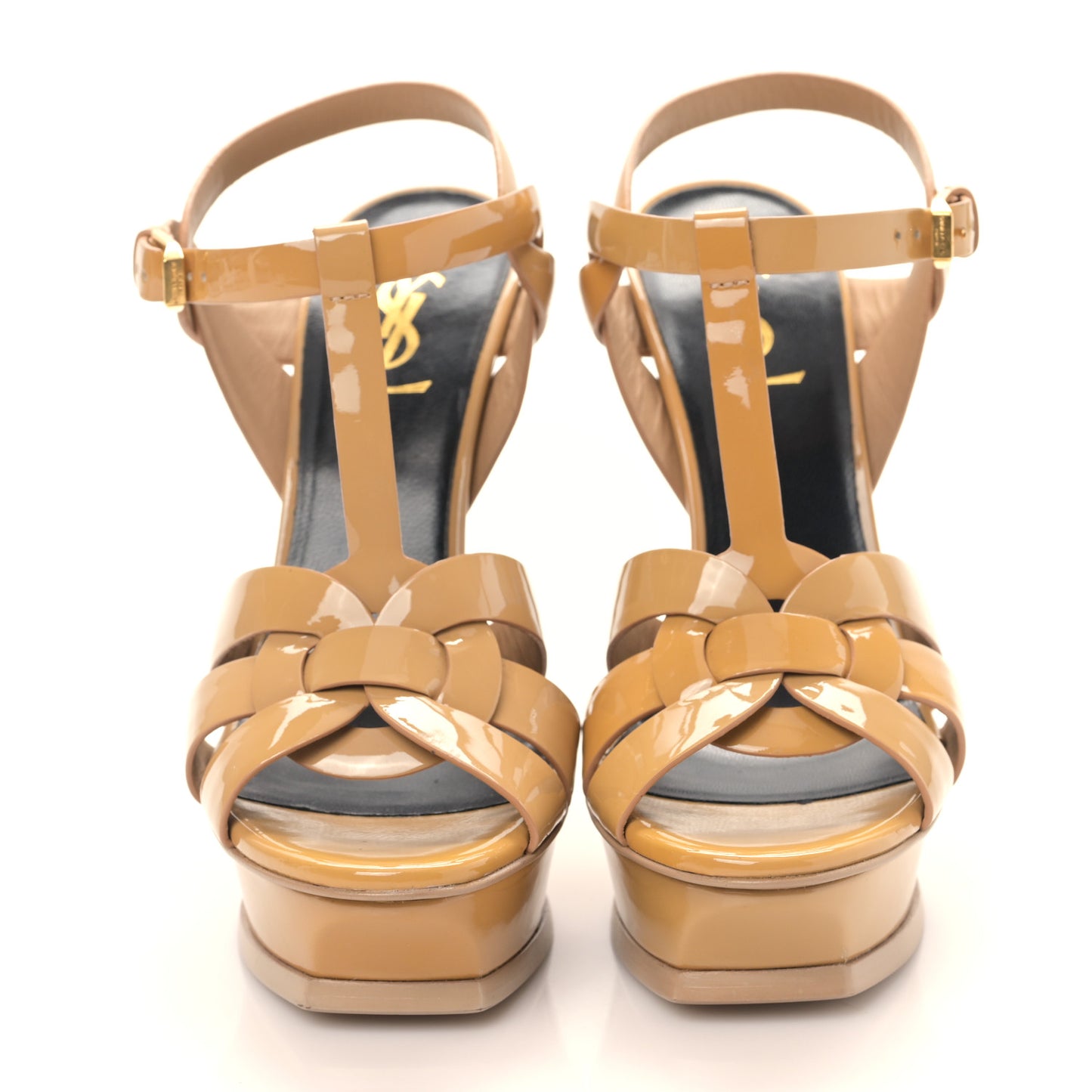 Patent Tribute 105 Platform Sandals 36 Nude Powder