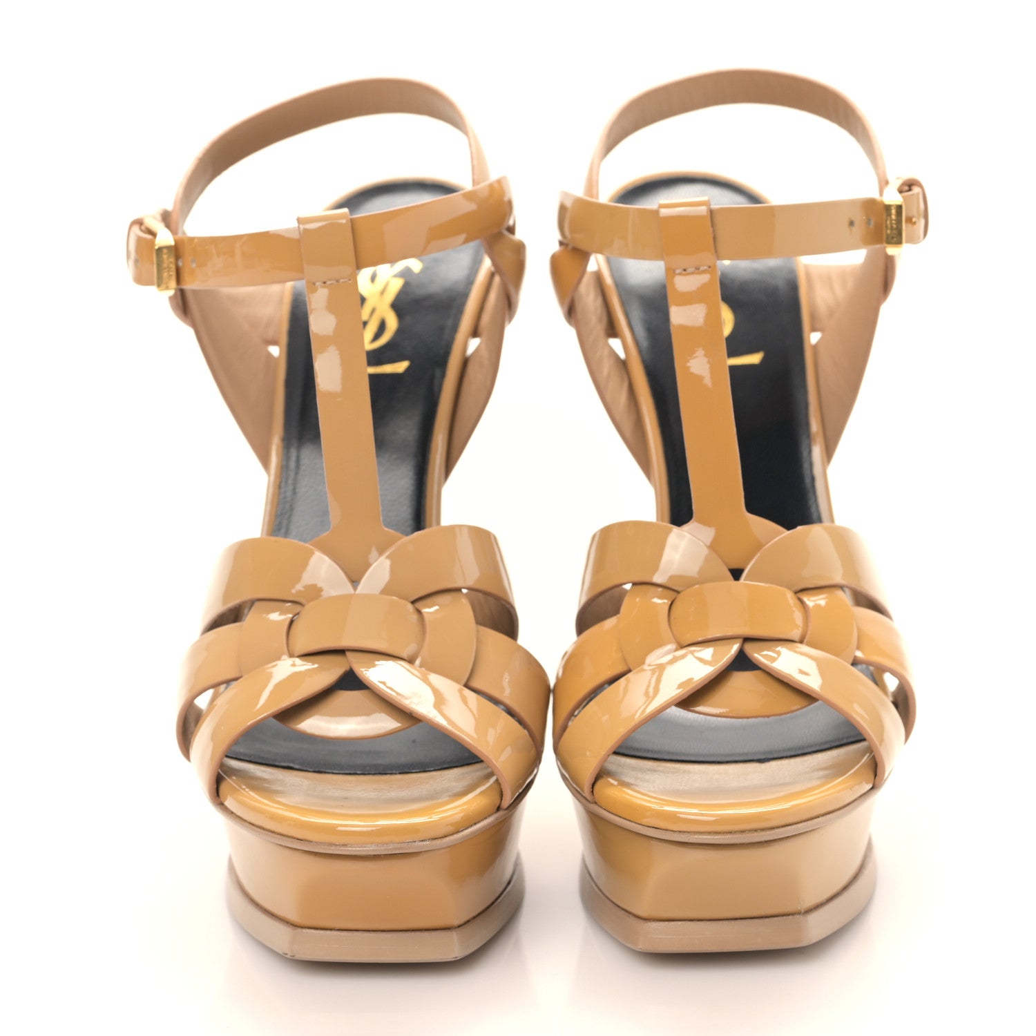 Saint Laurent Patent Tribute 105 Platform Sandals 36 Nude Powder 2 of 10