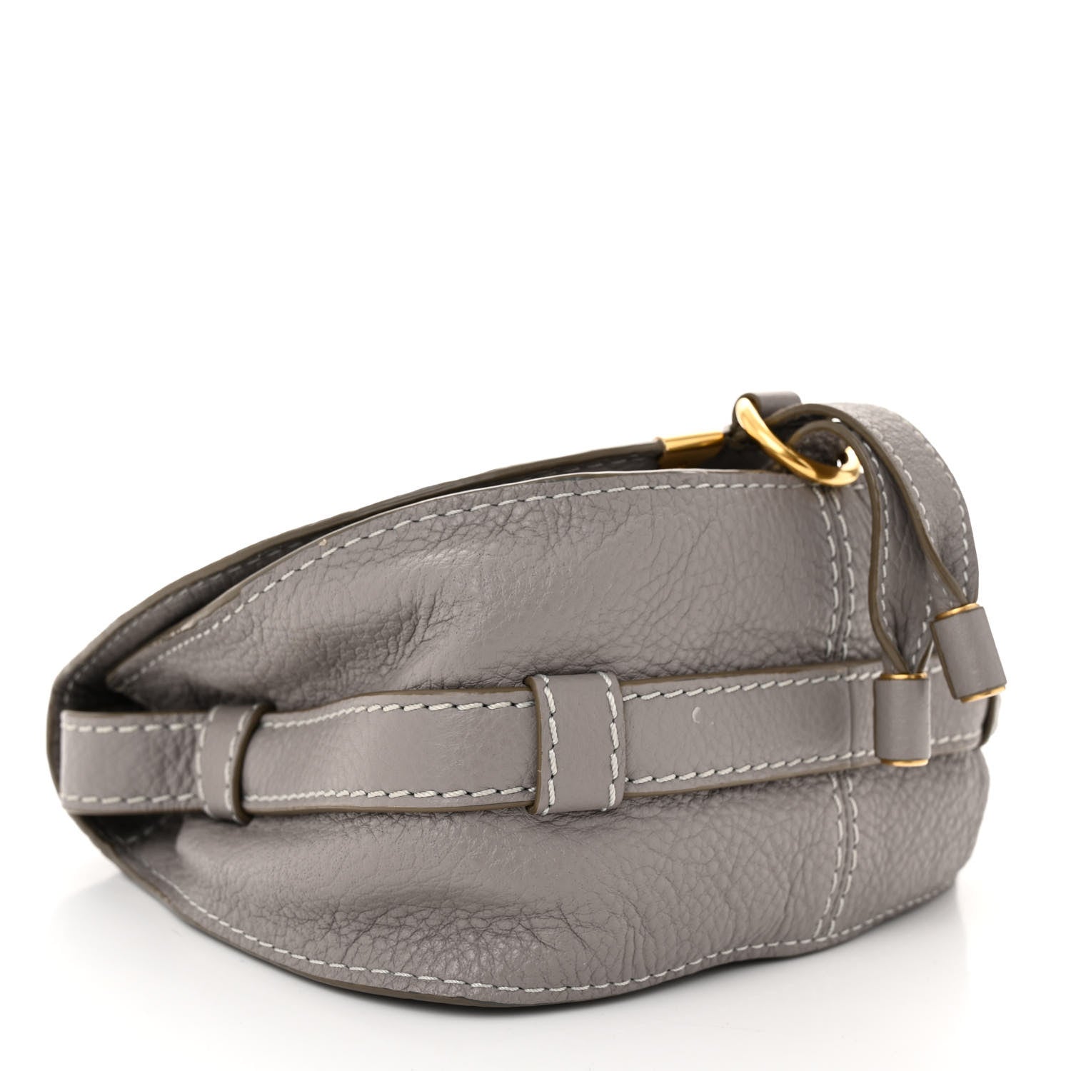 Chloe Grained Calfskin Small Marcie Saddle Bag Cashmere Grey 4 of 12