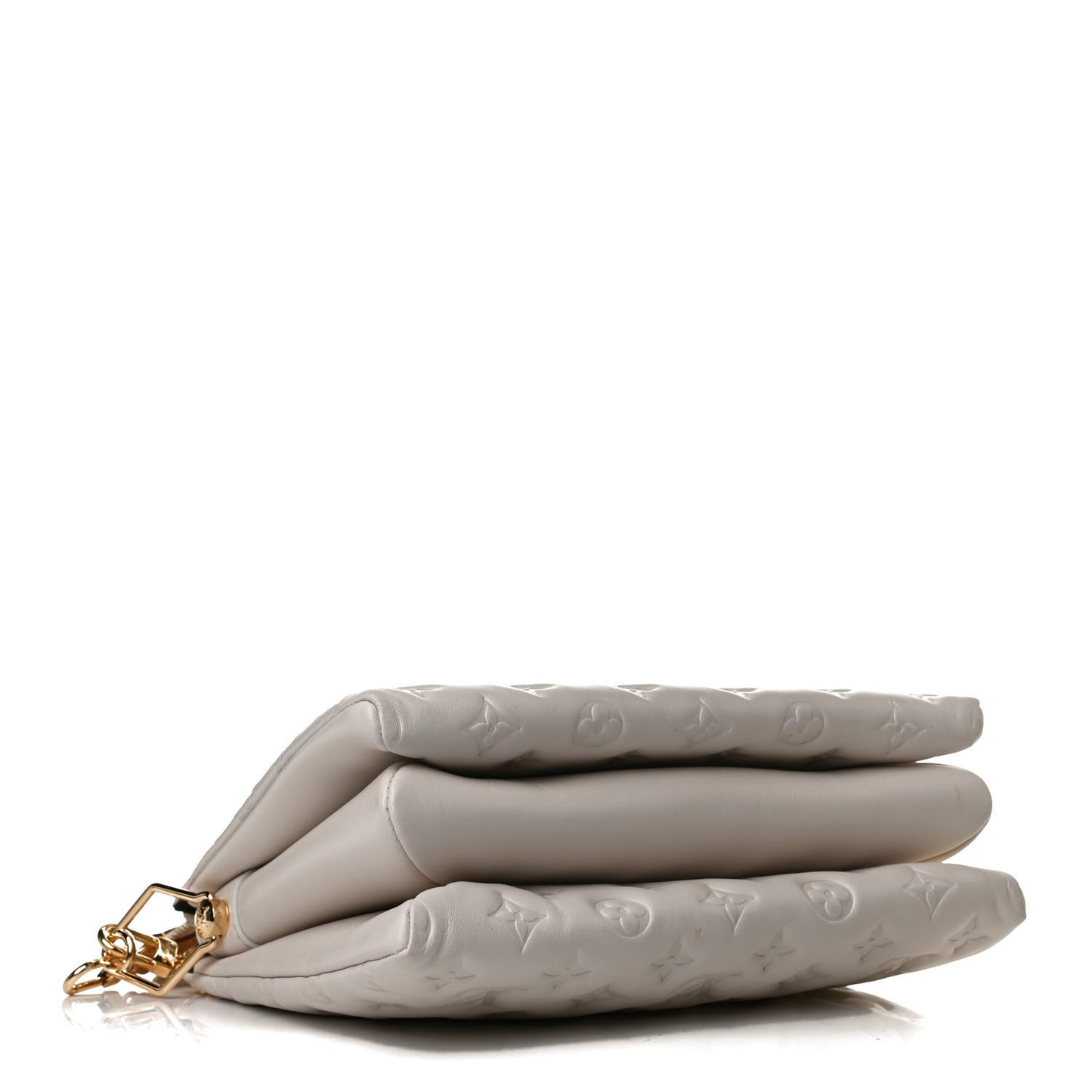 Lambskin Embossed Monogram Coussin PM Beige Cream