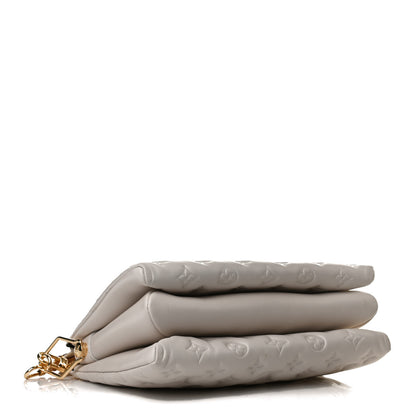 Louis Vuitton Lambskin Embossed Monogram Coussin PM Beige Cream 4 of 11