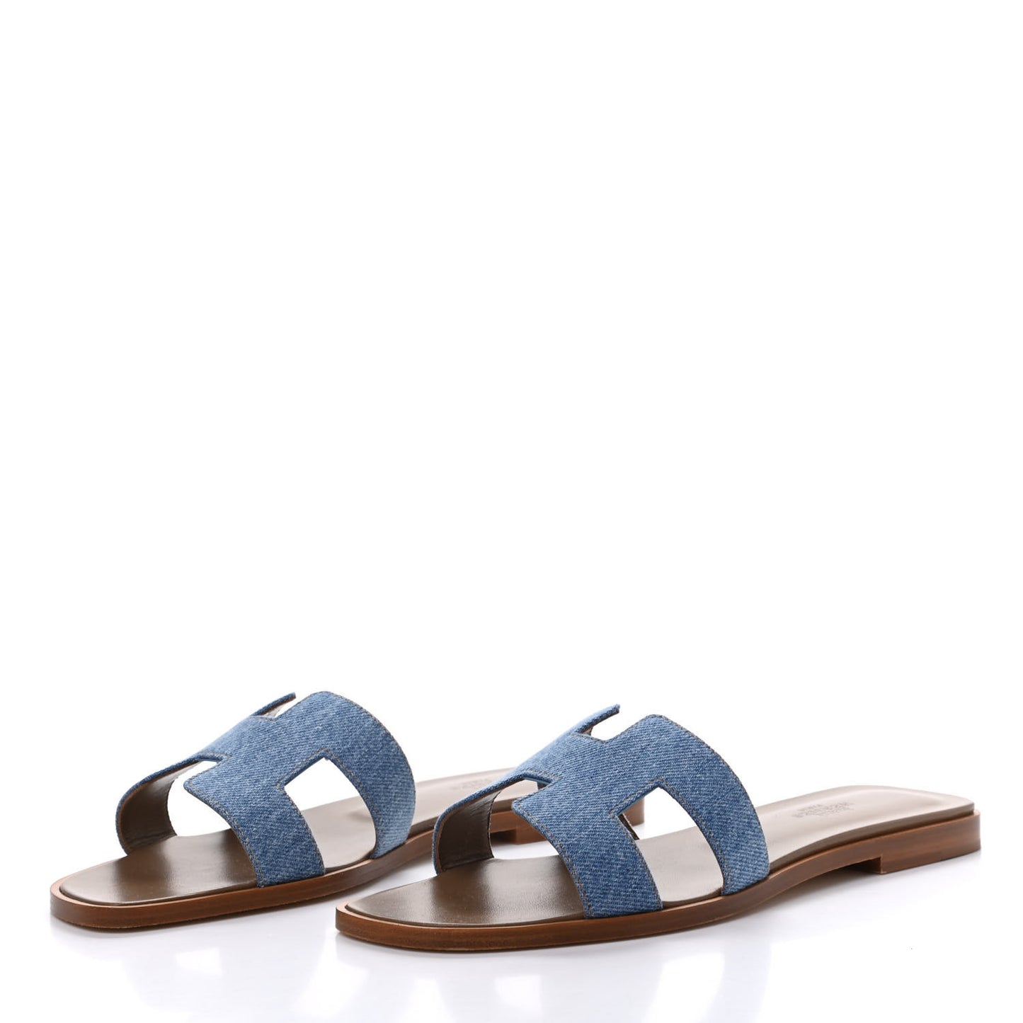 Denim Canvas Oran Sandals 37.5 Bleu Clair