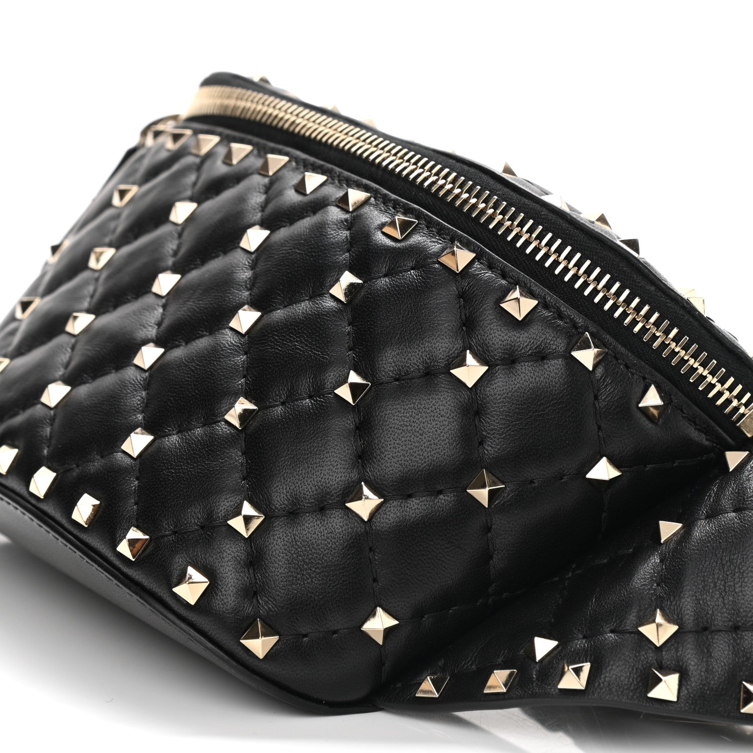 Valentino Garavani Lambskin Rockstud Spike Belt Bag 85 Black 11 of 11