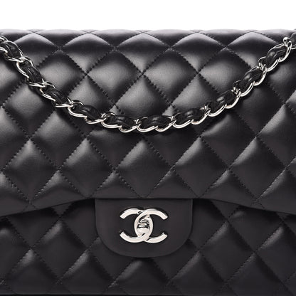 Chanel Lambskin Quilted Jumbo Double Flap Black 10 of 15