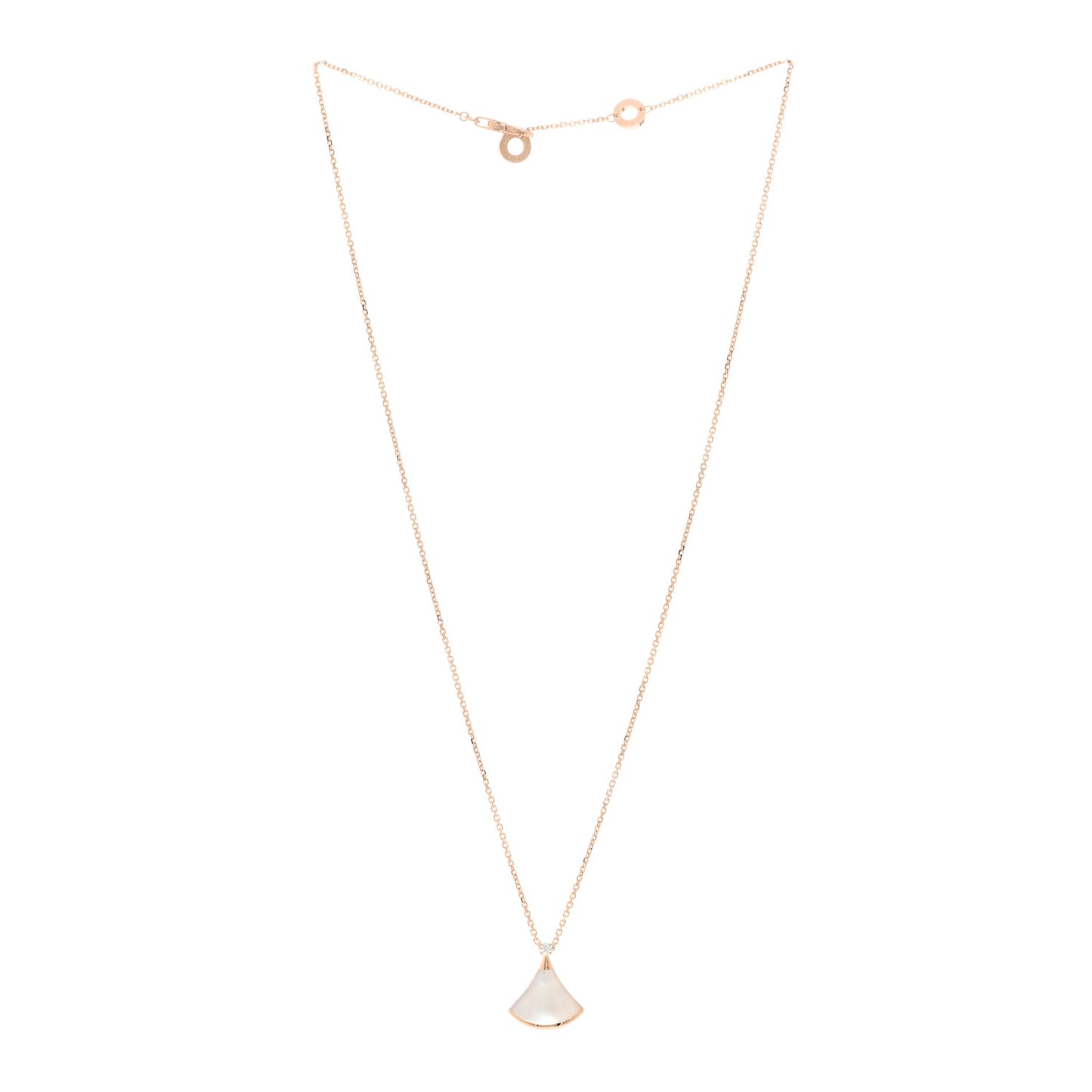 18K Rose Gold Diamond Mother of Pearl Small Divas' Dream Pendant Necklace