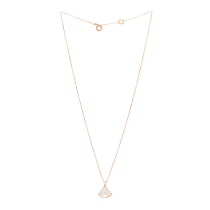 Bulgari 18K Rose Gold Diamond Mother of Pearl Small Divas' Dream Pendant Necklace 3 of 5