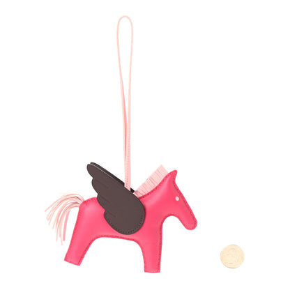 Hermes Milo Lambskin Grigri Rodeo Pegase Horse Bag Charm MM Framboise Rose Sakura Rouge Sellier 2 of 5