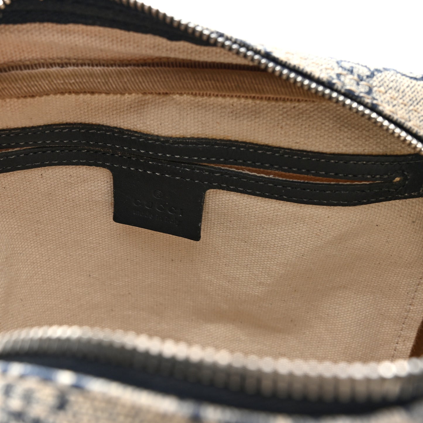 GG Plus Monogram Selleria Calfskin Medium Messenger Bag Beige Blue