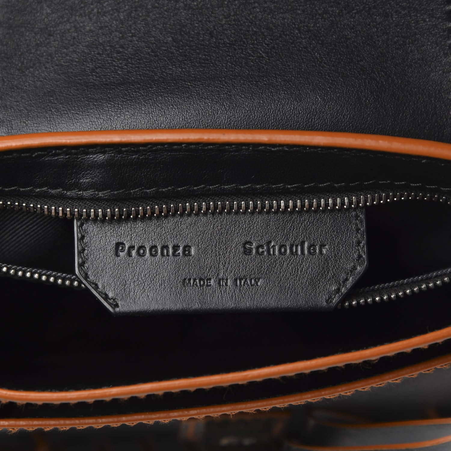Proenza Schouler Calfskin Tiny Whipstitch PS1 Satchel Black Orange 6 of 11