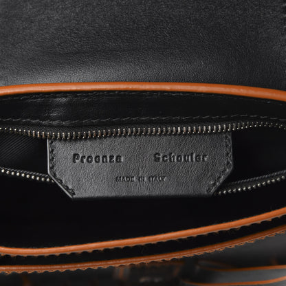 Proenza Schouler Calfskin Tiny Whipstitch PS1 Satchel Black Orange 6 of 11