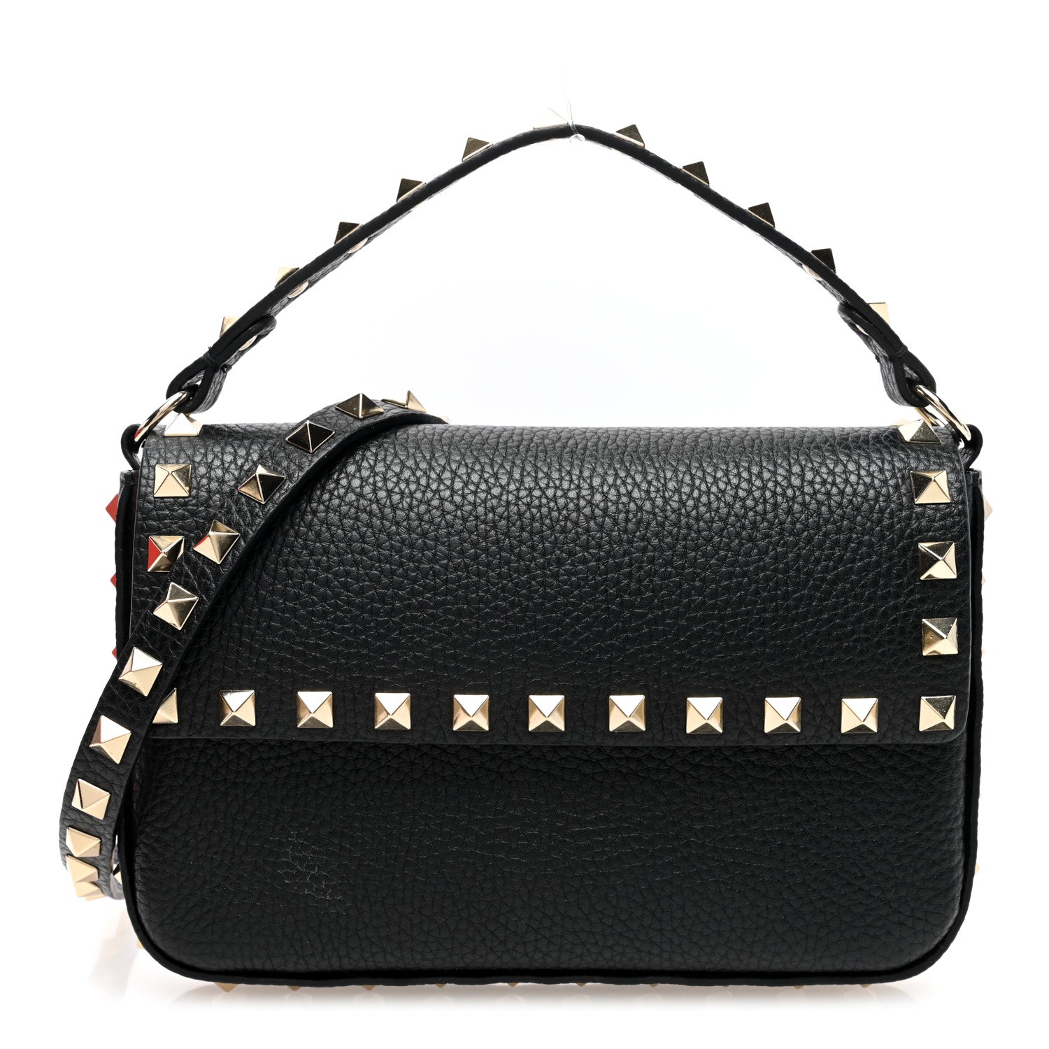 Valentino Garavani Grainy Calfskin Rockstud Crossbody Pouch Black 1 of 10