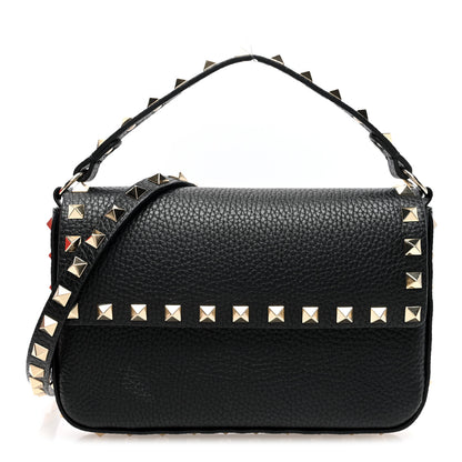 Valentino Garavani Grainy Calfskin Rockstud Crossbody Pouch Black 1 of 10