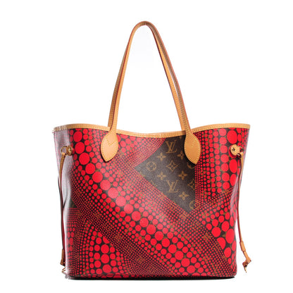 Louis Vuitton Monogram Kusama Waves Neverfull MM Red 1 of 7