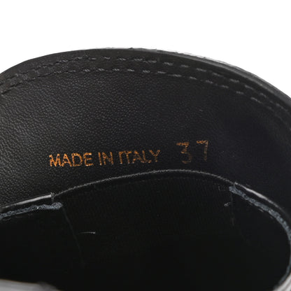 Prada Spazzolato Metal Triangle Logo 50mm Loafers 37 Black 8 of 10