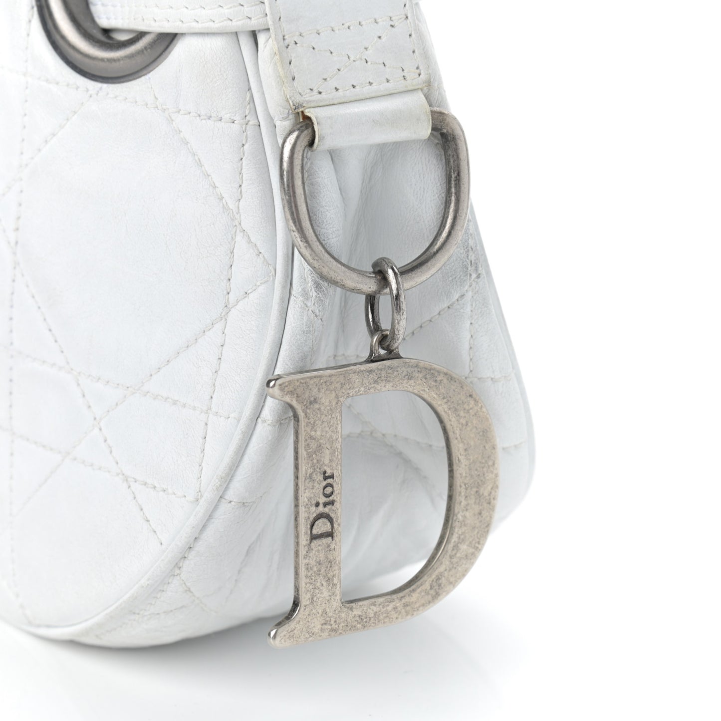 Lambskin Cannage Small Hobo White