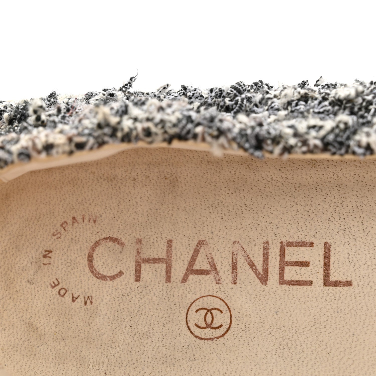 Chanel Tweed Sequin CC Espadrilles 37 Black White 8 of 10