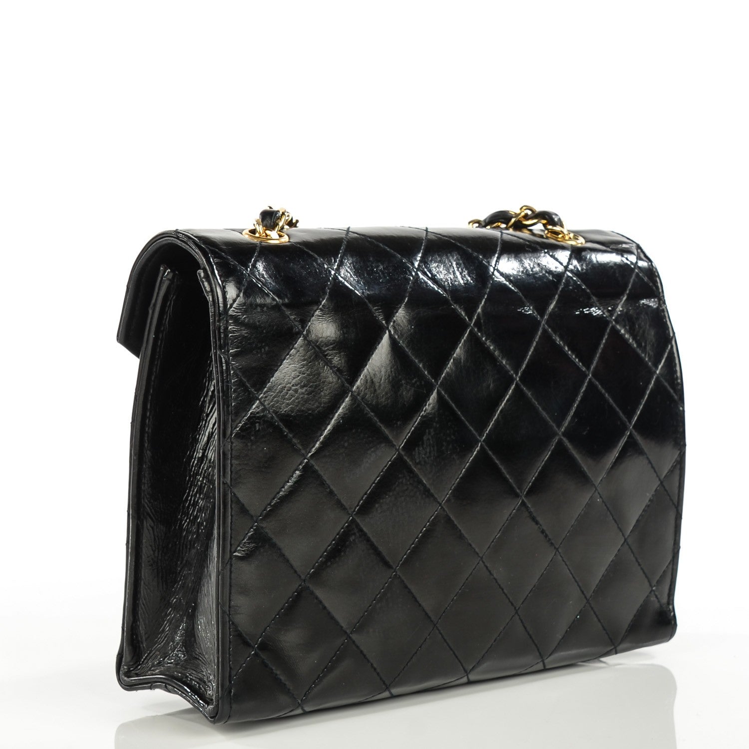 Chanel Patent Quilted Envelope Flap Black 3 of 8