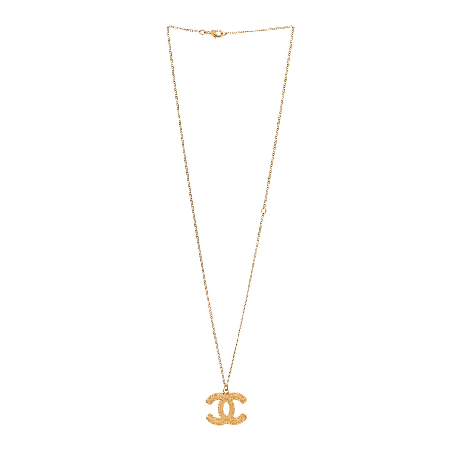 Metal CC Necklace Matte Gold
